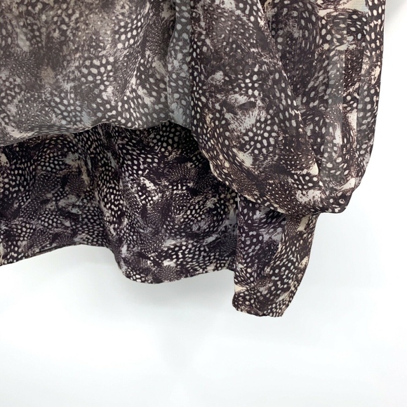 Ann Taylor Brown Feather Long Sleeve Shirt Dress - Picture 7 of 8